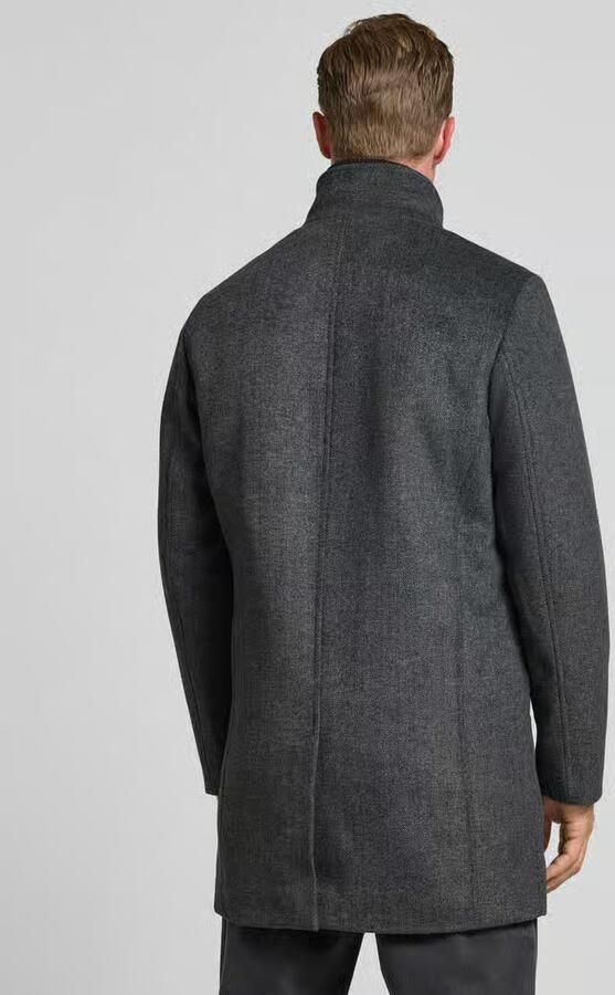 Tom Tailor Regular fit lange wollen jas met opstaande kraag - Foto 3