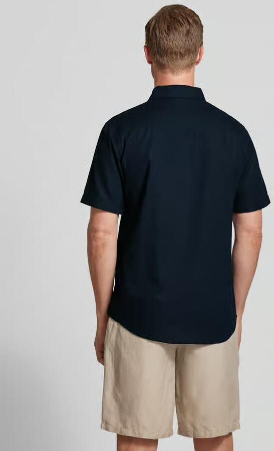 Tom Tailor Regular fit linnen overhemd met korte mouwen