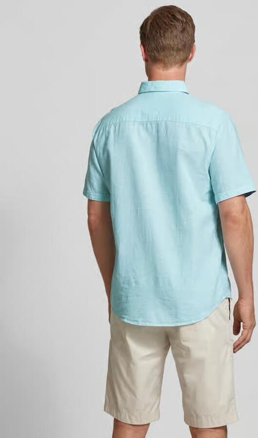 Tom Tailor Regular fit linnen overhemd met korte mouwen