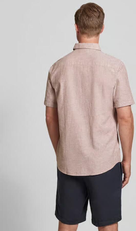 Tom Tailor Regular fit linnen overhemd met korte mouwen