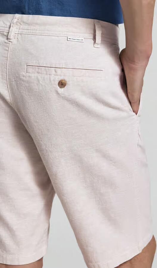 Tom Tailor regular fit linnen short van mix van katoen en linnen