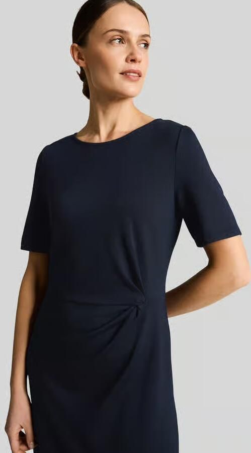 Tom Tailor regular fit midi-jurk met knoopdetail