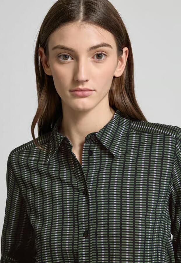 Tom Tailor Regular fit overhemdblouse van katoenmix met zijsplitten - Foto 2
