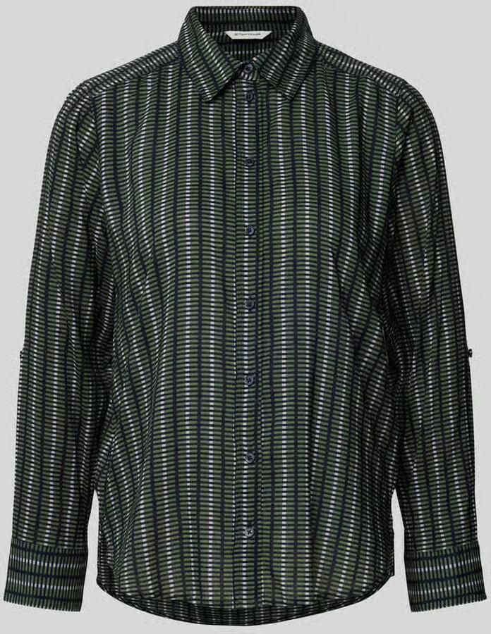 Tom Tailor Regular fit overhemdblouse van katoenmix met zijsplitten