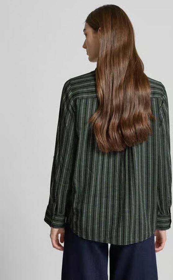 Tom Tailor Regular fit overhemdblouse van katoenmix met zijsplitten - Foto 3
