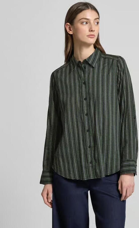 Tom Tailor Regular fit overhemdblouse van katoenmix met zijsplitten - Foto 4