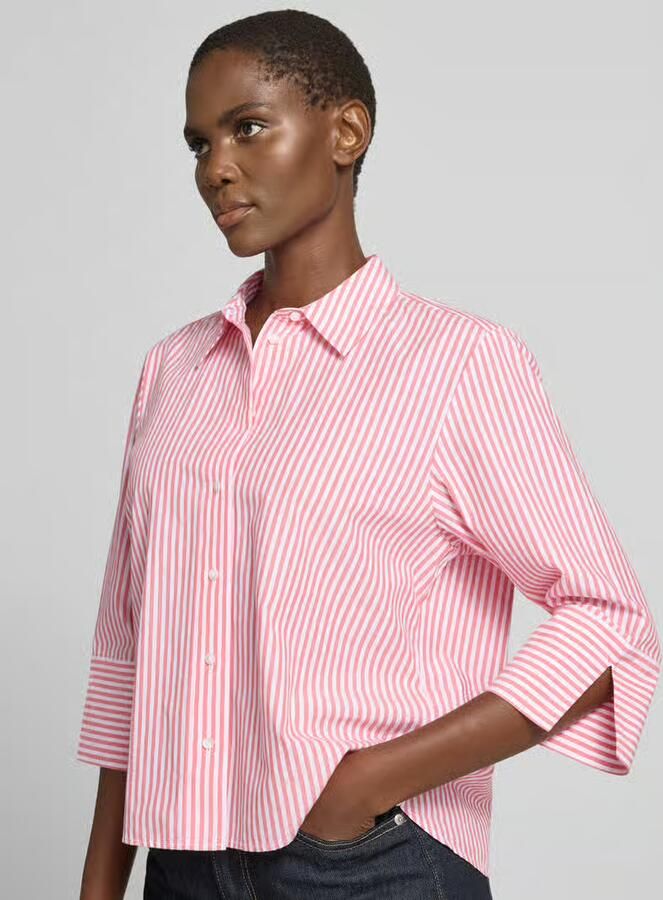 Tom Tailor regular fit overhemdblouse van mix van katoen en lyocell