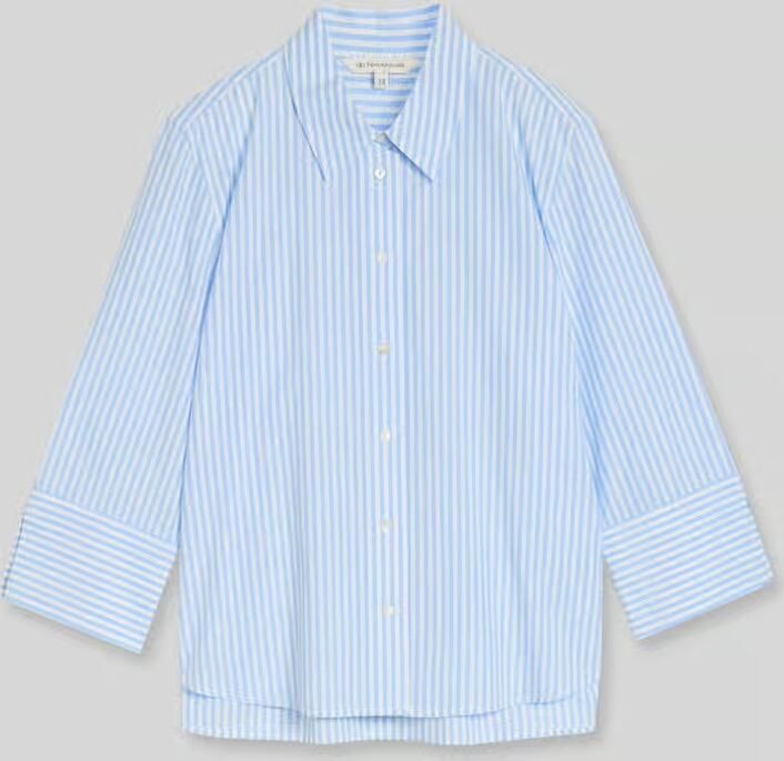 Tom Tailor regular fit overhemdblouse van mix van katoen en lyocell - Foto 2