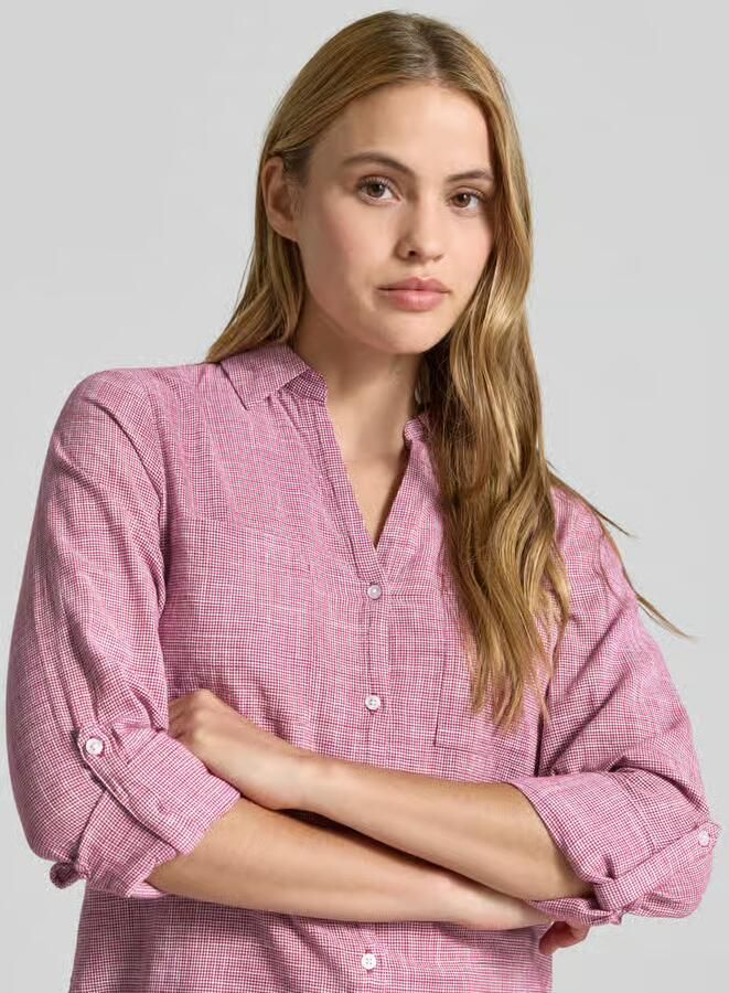 Tom Tailor Regular fit blouse met lange mouwen van puur katoen - Foto 3