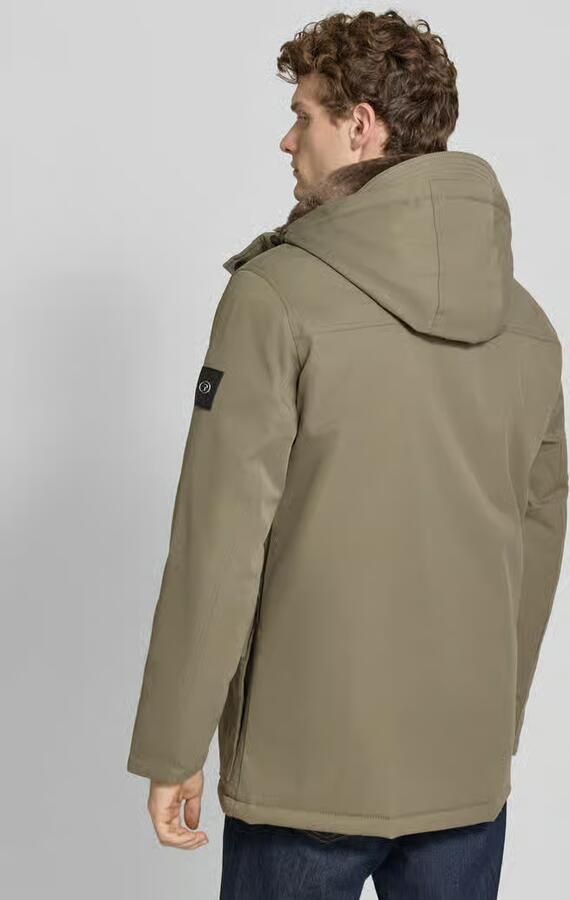 Tom Tailor Regular fit parka met voering van capuchon van imitatiebont