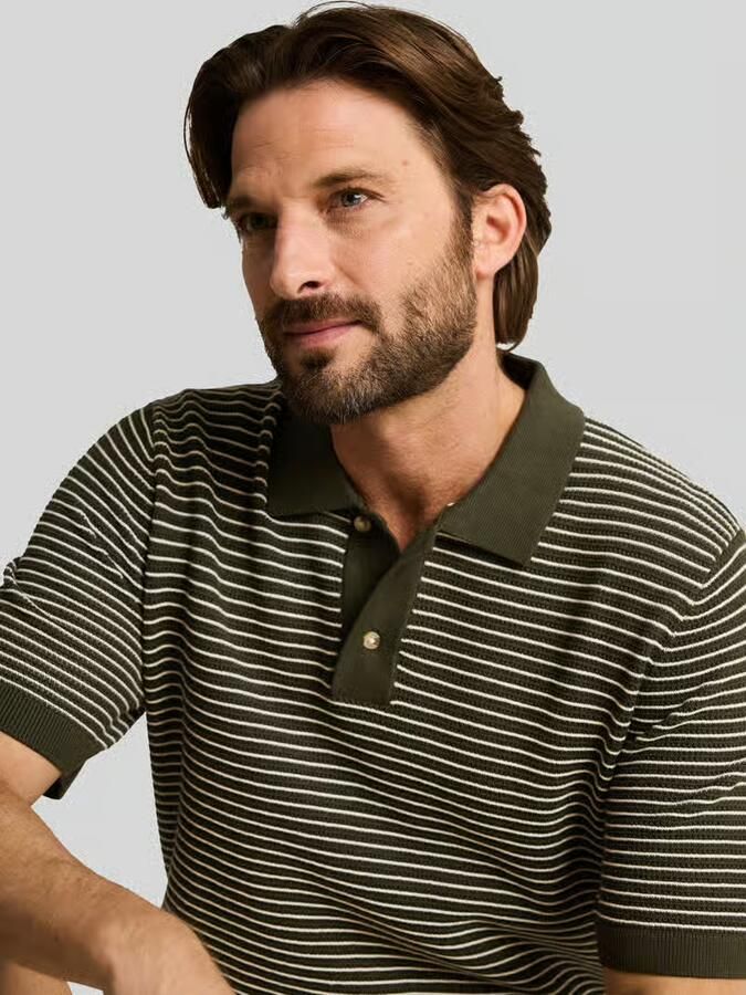 Tom Tailor regular fit poloshirt van een katoen in gebreide look