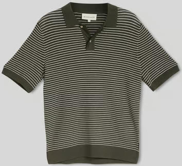 Tom Tailor regular fit poloshirt van een katoen in gebreide look - Foto 2