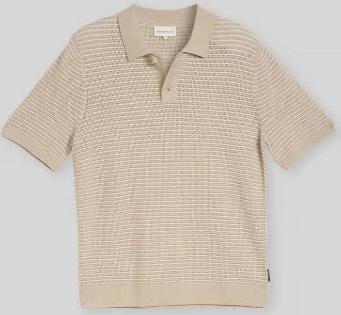 Tom Tailor regular fit poloshirt van een katoen in gebreide look - Foto 2