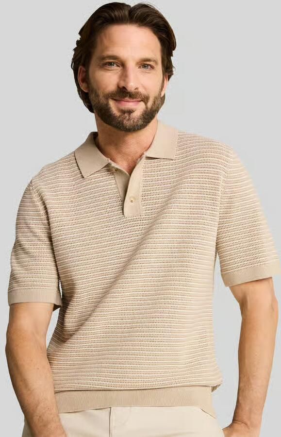 Tom Tailor regular fit poloshirt van een katoen in gebreide look