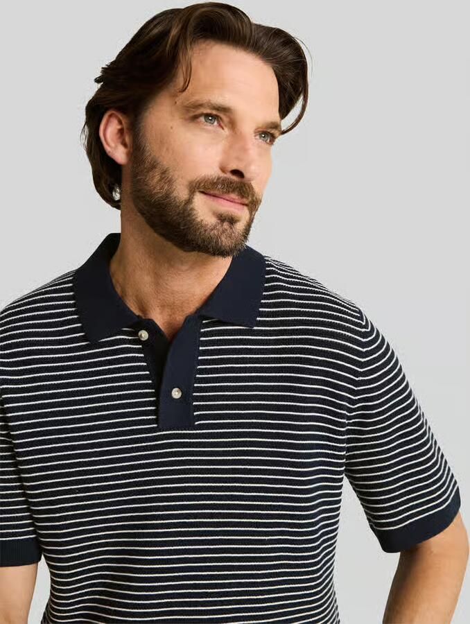 Tom Tailor regular fit poloshirt van een katoen in gebreide look