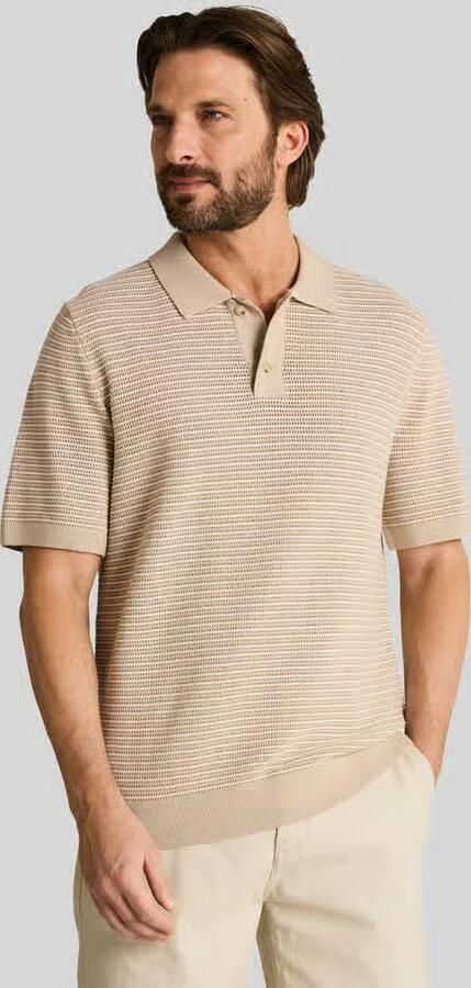 Tom Tailor regular fit poloshirt van een katoen in gebreide look - Foto 2