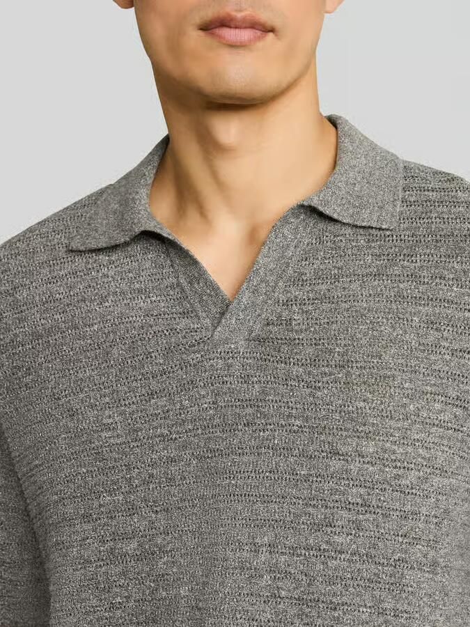 Tom Tailor regular fit poloshirt van katoen-linnenmix