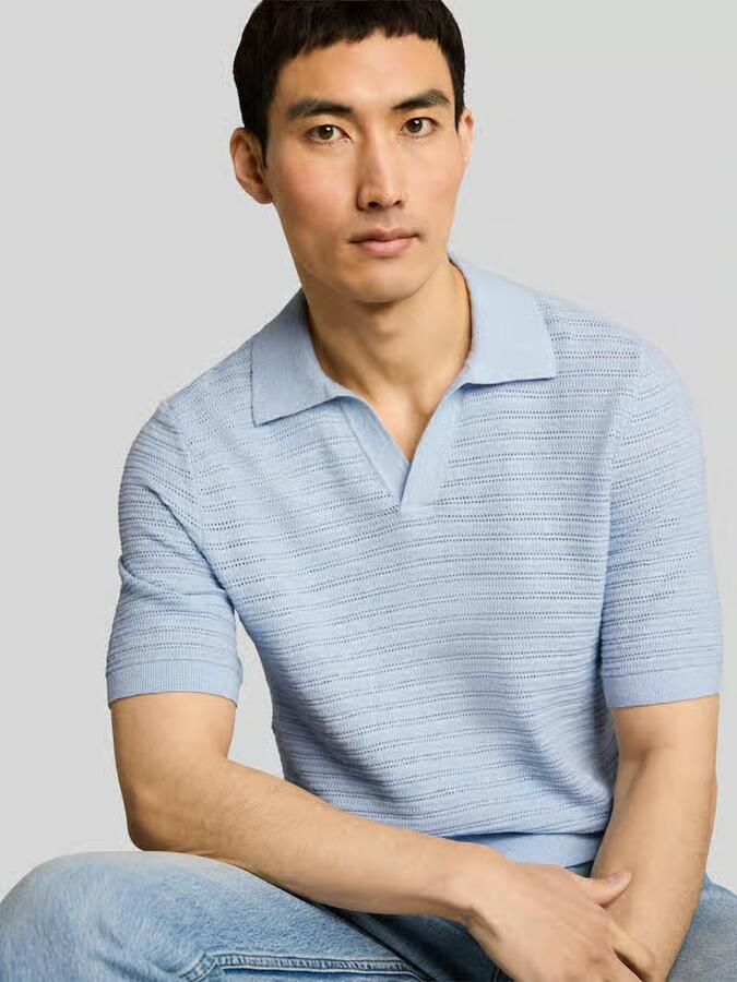 Tom Tailor regular fit poloshirt van katoen-linnenmix