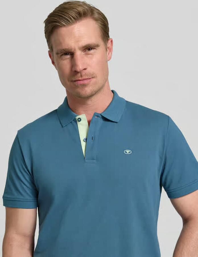 Tom Tailor Regular fit poloshirt van katoen-piqué met logostitching