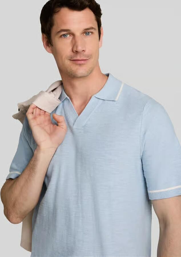 Tom Tailor regular fit poloshirt van puur katoen in brei-look