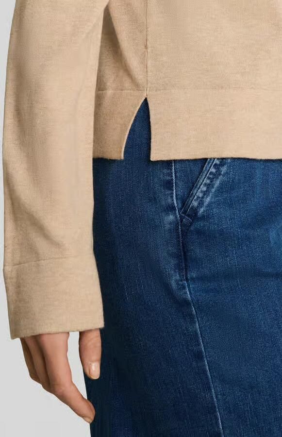 Tom Tailor Regular fit pullover van mix van katoen en zijde