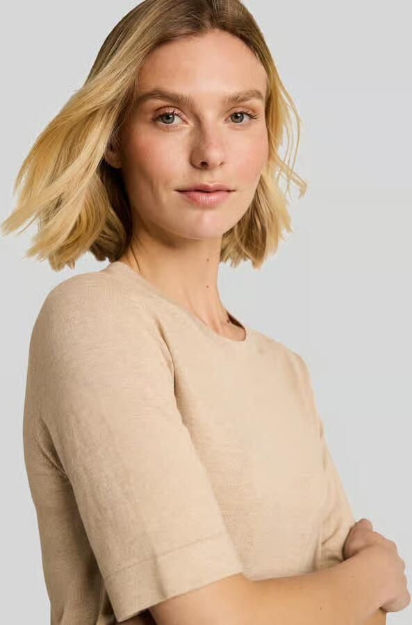 Tom Tailor Regular fit pullover van mix van katoen en zijde met zijdegehalte