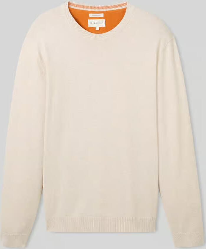 Tom Tailor Gebreide pullover met labelstitching model 'BASIC'
