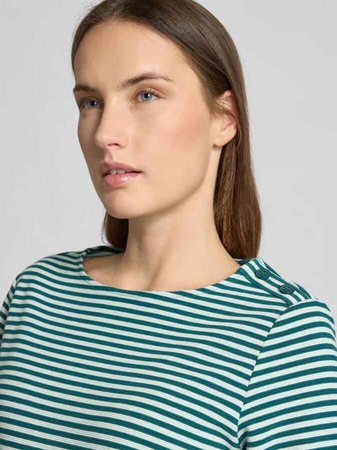 Tom Tailor Regular fit shirt met 3 4-mouwen van biologische katoenmix - Foto 2