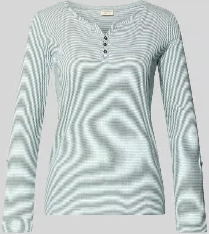 Tom Tailor Regular fit shirt met lange mouwen van katoenmix