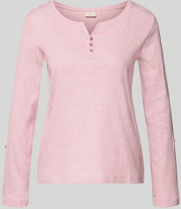 Tom Tailor Regular fit shirt met lange mouwen van katoenmix