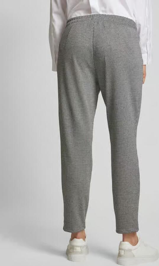 Tom Tailor Regular fit stoffen broek met pied-de-poule-motief en tunnelkoord