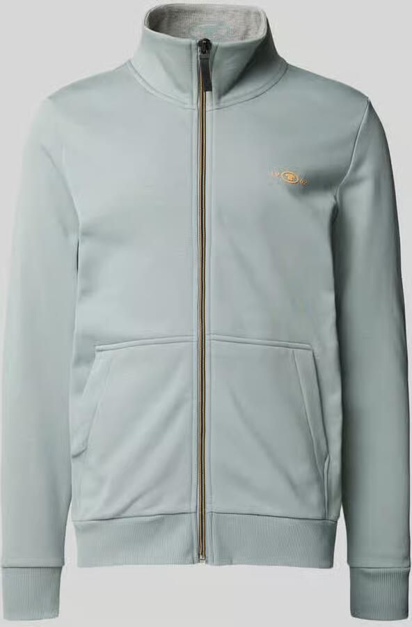 Tom Tailor Regular fit sweatjack met opstaande kraag en rubberen logoprint - Foto 2