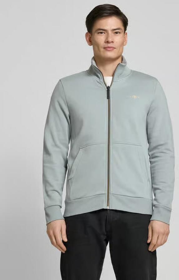 Tom Tailor Regular fit sweatjack met opstaande kraag en rubberen logoprint - Foto 3