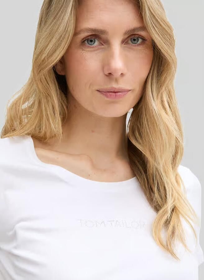 Tom Tailor regular fit T-shirt met labelopschrift