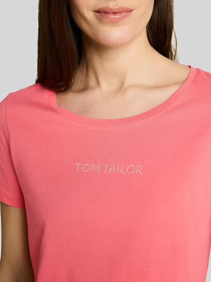 Tom Tailor regular fit T-shirt met labelopschrift
