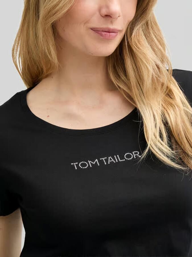 Tom Tailor regular fit T-shirt met labelopschrift