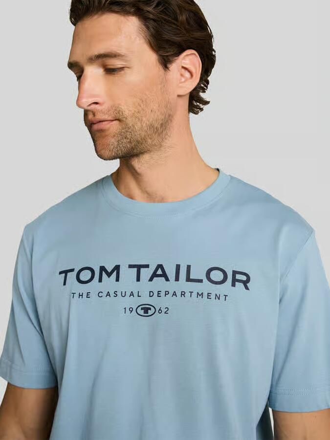 Tom Tailor regular fit T-shirt met labelopschrift