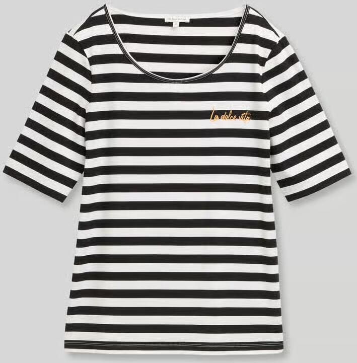 Tom Tailor regular fit T-shirt van katoenmix met borduursel - Foto 2