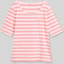 Tom Tailor regular fit T-shirt van katoenmix met borduursel