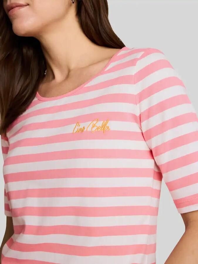 Tom Tailor regular fit T-shirt van katoenmix met borduursel