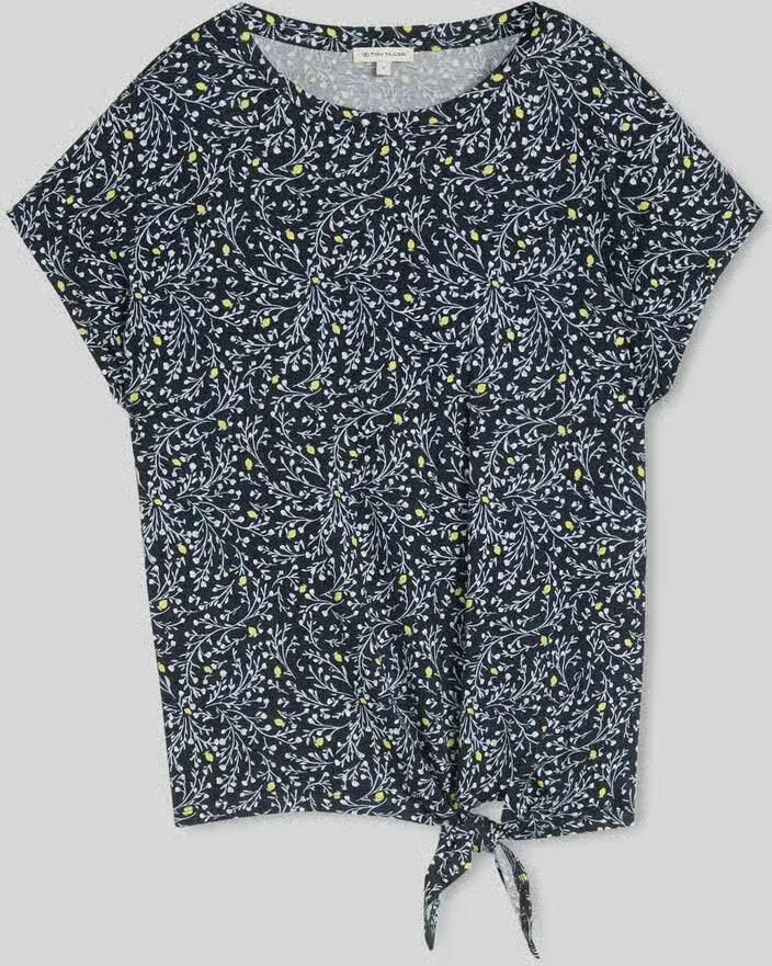 Tom Tailor regular fit T-shirt van katoenmix met knoopdetail - Foto 2