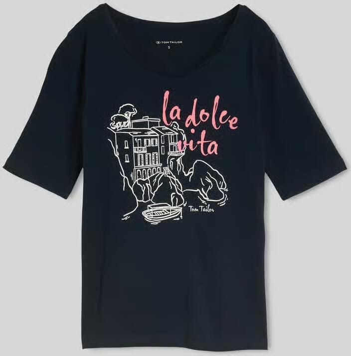 Tom Tailor regular fit T-shirt van katoenmix met motiefprint - Foto 2