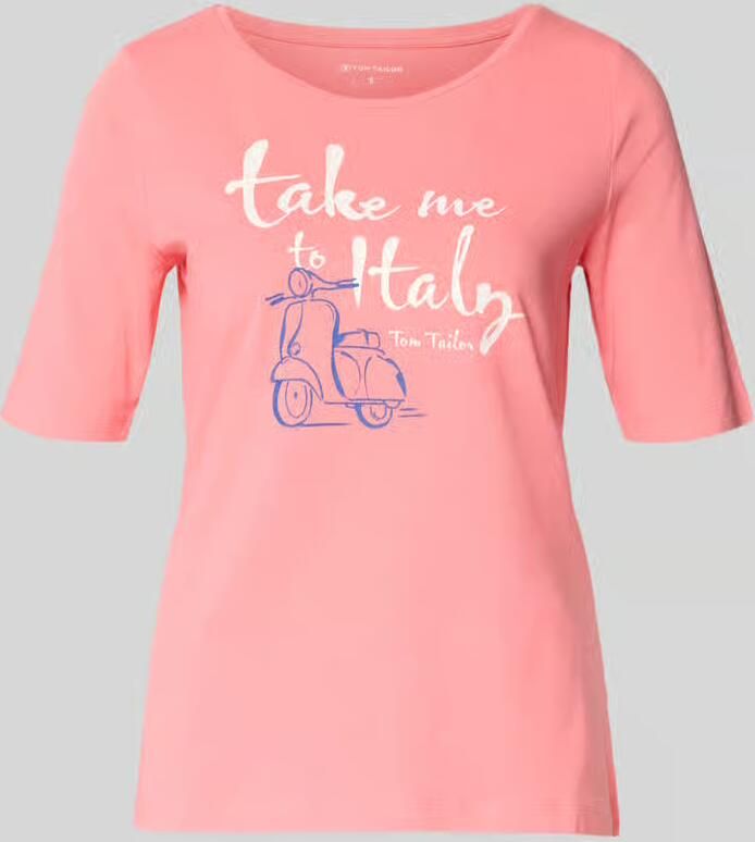 Tom Tailor regular fit T-shirt van katoenmix met motiefprint - Foto 2