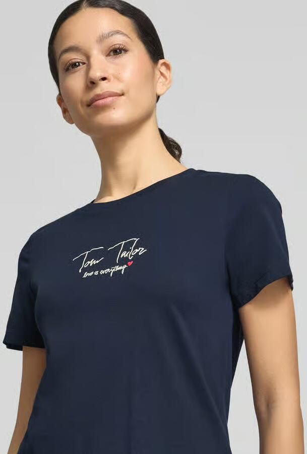 Tom Tailor Regular fit T-shirt van mix van biologisch katoen - Foto 3