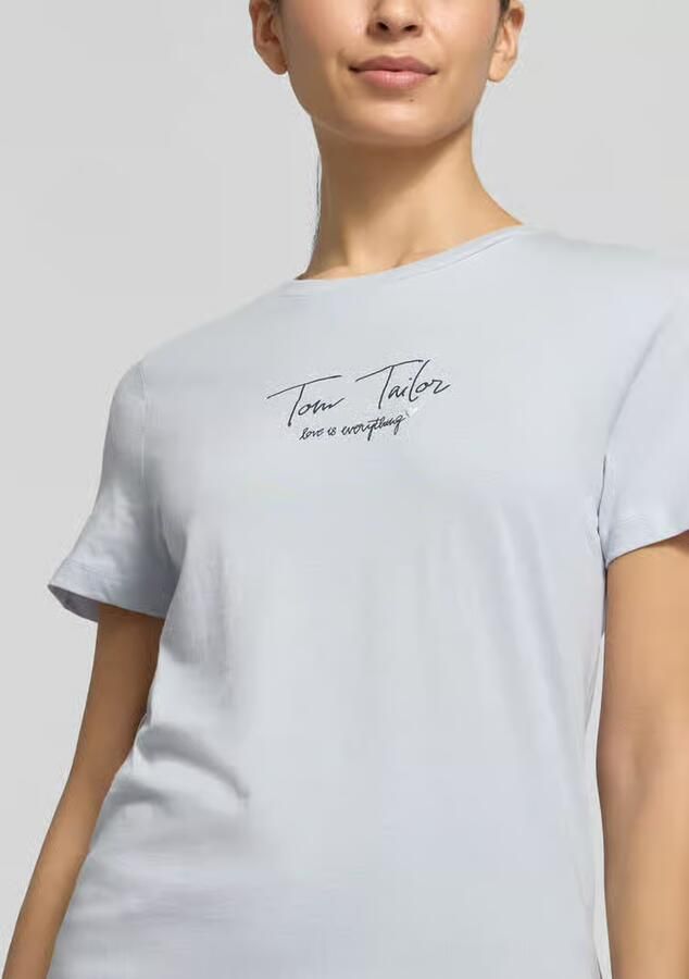 Tom Tailor Regular fit T-shirt van mix van biologisch katoen