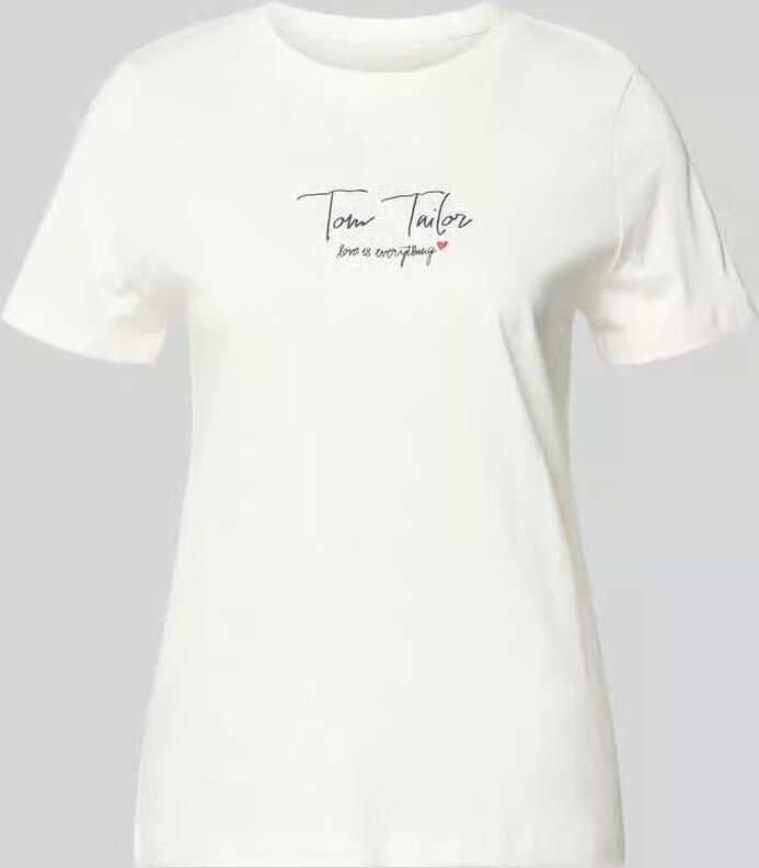 Tom Tailor Regular fit T-shirt van mix van biologisch katoen - Foto 2
