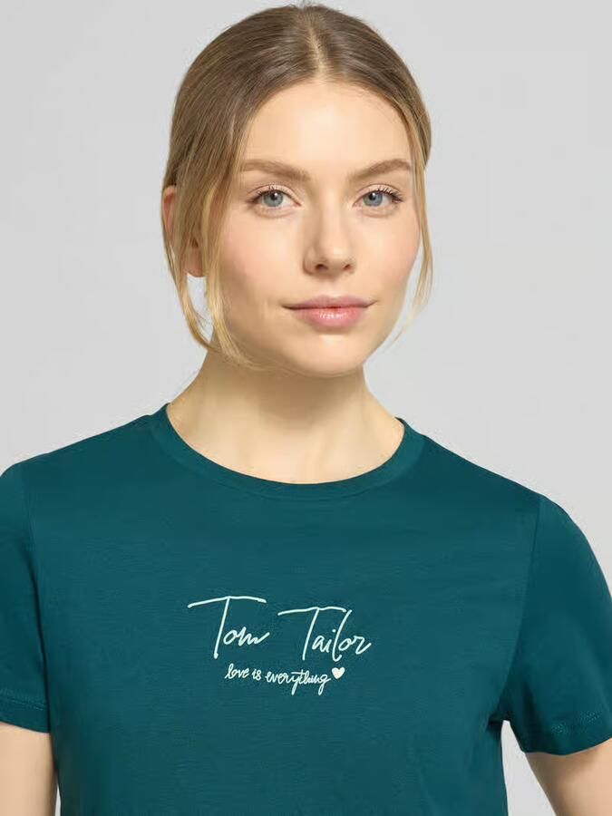 Tom Tailor Regular fit T-shirt van mix van biologisch katoen