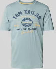Tom Tailor Regular fit T-shirt van puur katoen met labelprint