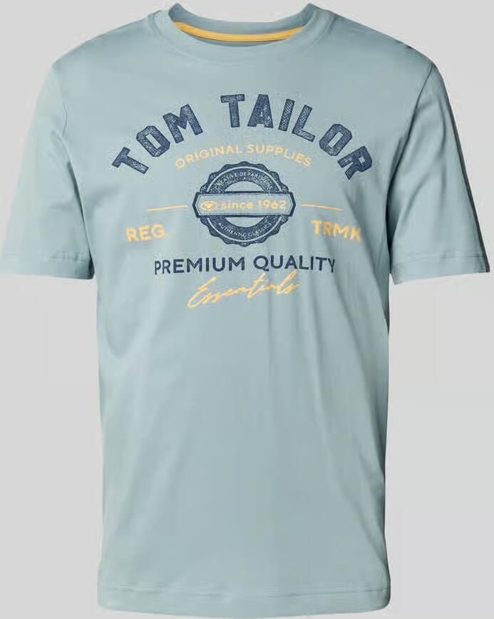 Tom Tailor Regular fit T-shirt van puur katoen met labelprint - Foto 2
