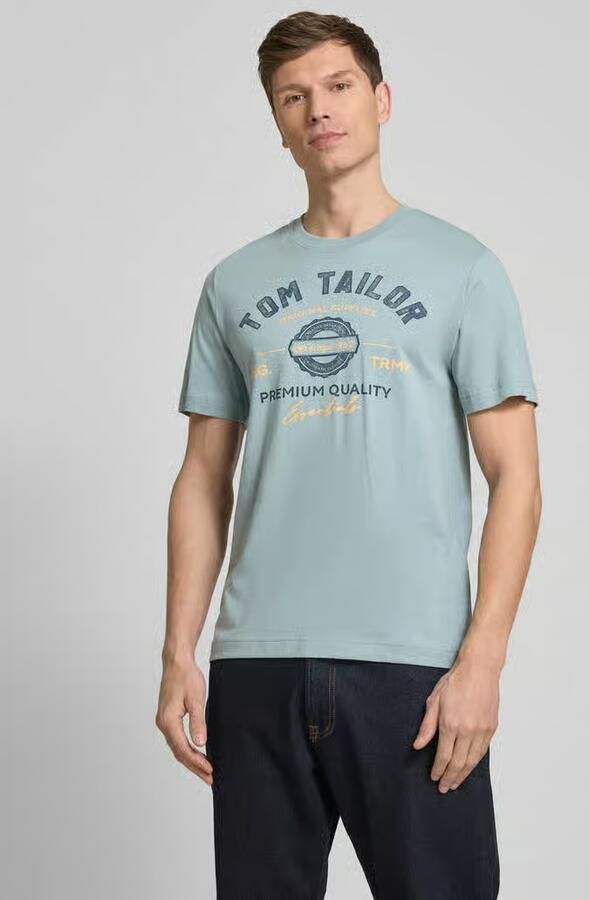Tom Tailor Regular fit T-shirt van puur katoen met labelprint - Foto 2